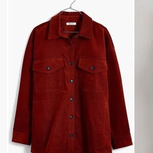 Stretch Twill Oversized Shirt Jacket